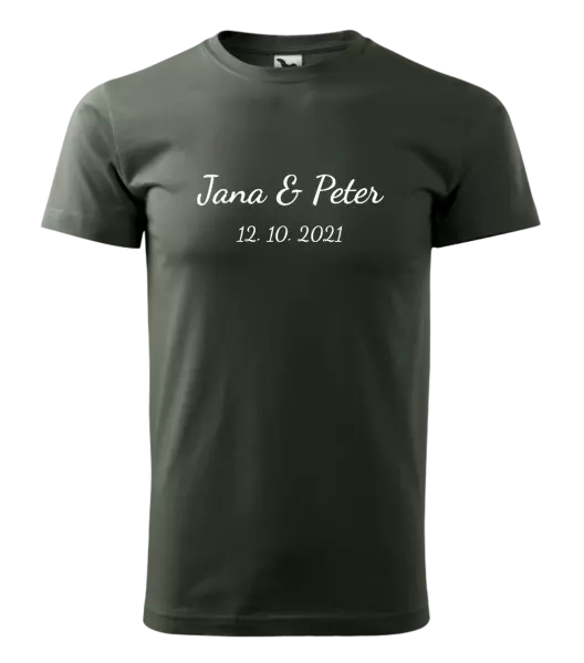 Pánske tričko Jména a datum písmo 2 - kopie