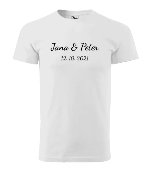 Pánske tričko Jména a datum písmo 2 - kopie