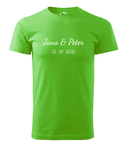 Pánske tričko Jména a datum písmo 2 - kopie