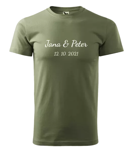 Pánske tričko Jména a datum písmo 2 - kopie