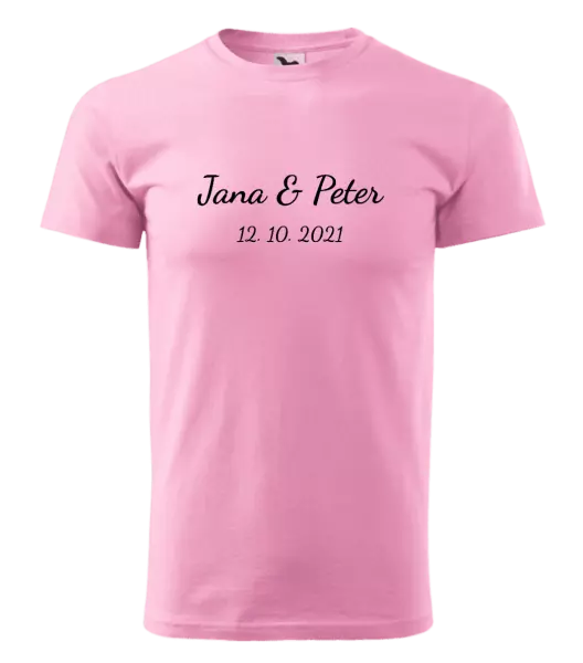 Pánske tričko Jména a datum písmo 2 - kopie