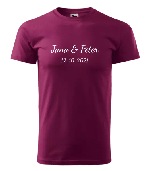 Pánske tričko Jména a datum písmo 2 - kopie