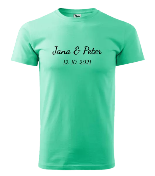 Pánske tričko Jména a datum písmo 2 - kopie