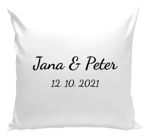 Vankúš Jména a datum písmo 2 - kopie