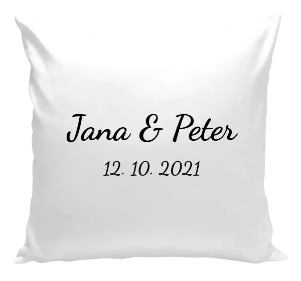 Vankúš Jména a datum písmo 2 - kopie