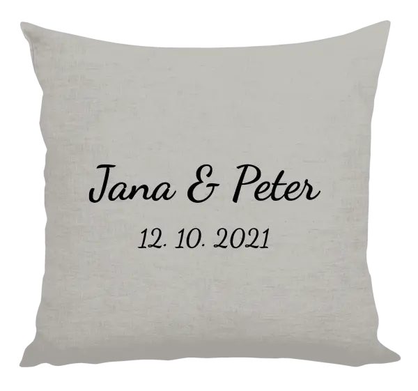 Vankúš Jména a datum písmo 2 - kopie