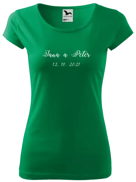 Dámske tričko Jména a datum písmo 3 - kopie
