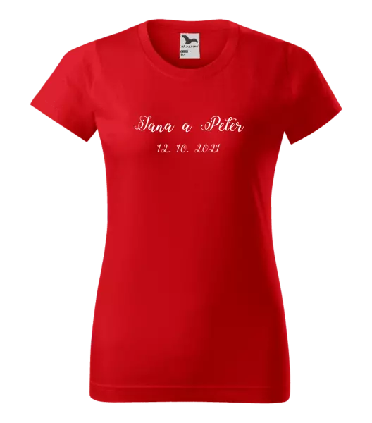 Dámske tričko Jména a datum písmo 3 - kopie