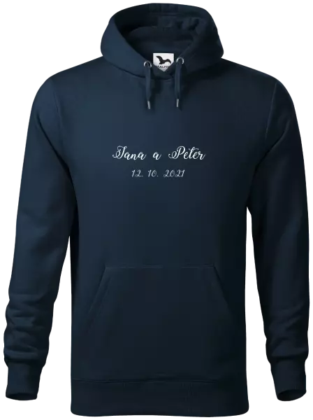 Pánska mikina Jména a datum písmo 3 - kopie