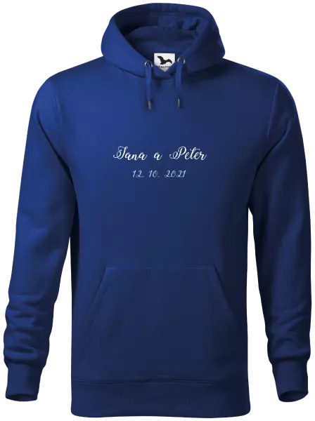 Pánska mikina Jména a datum písmo 3 - kopie