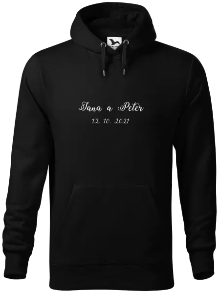 Pánska mikina Jména a datum písmo 3 - kopie