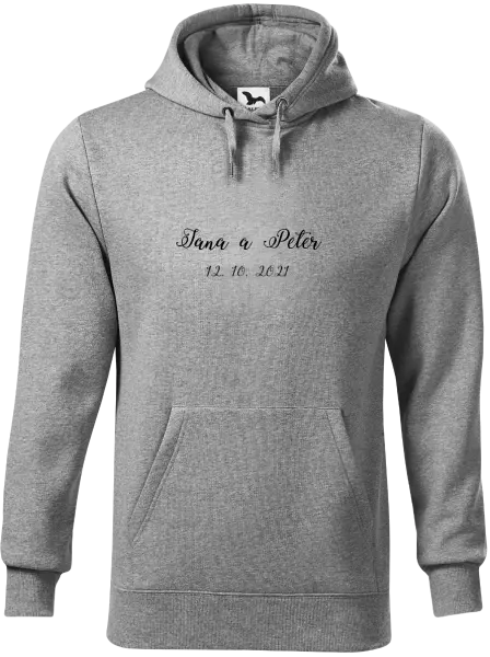 Pánska mikina Jména a datum písmo 3 - kopie