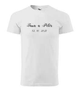 Pánske tričko Jména a datum písmo 3 - kopie