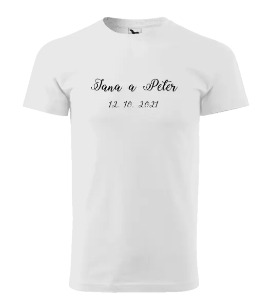 Pánske tričko Jména a datum písmo 3 - kopie
