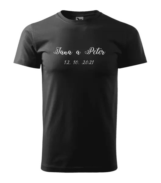 Pánske tričko Jména a datum písmo 3 - kopie