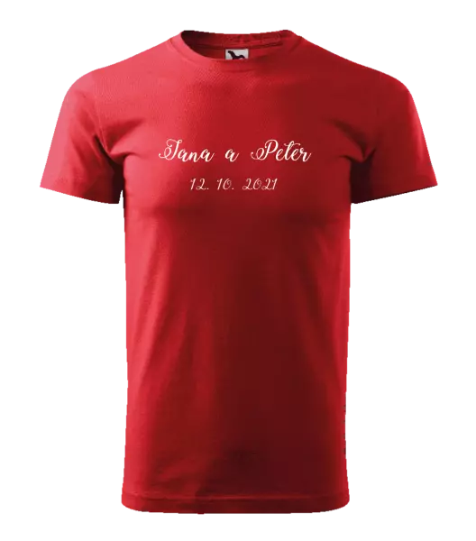 Pánske tričko Jména a datum písmo 3 - kopie