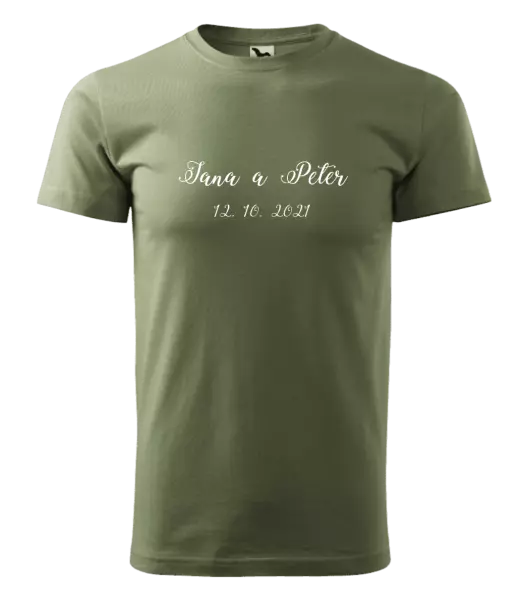 Pánske tričko Jména a datum písmo 3 - kopie