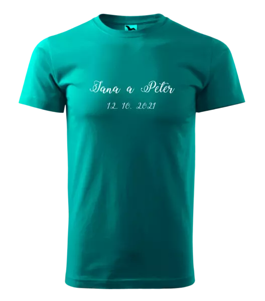 Pánske tričko Jména a datum písmo 3 - kopie