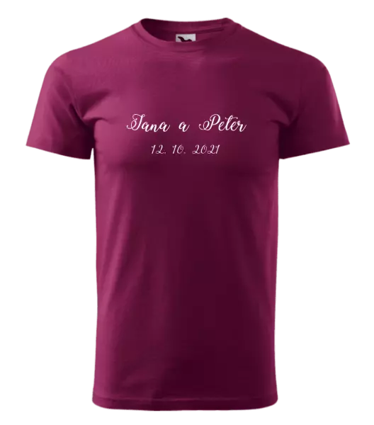 Pánske tričko Jména a datum písmo 3 - kopie