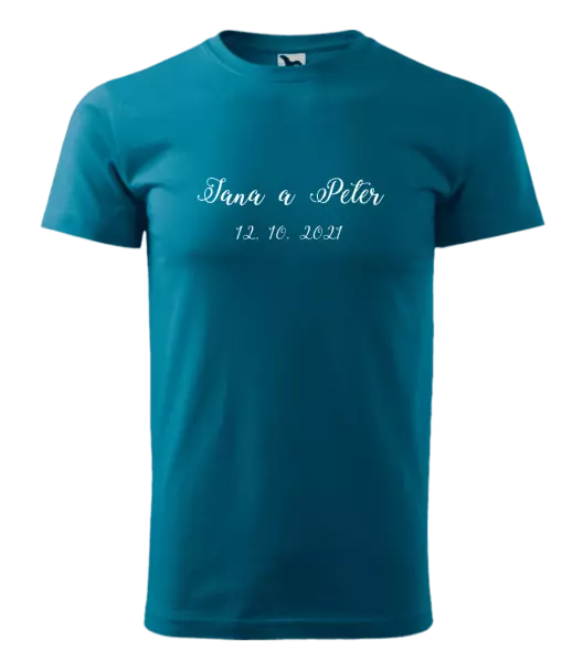 Pánske tričko Jména a datum písmo 3 - kopie