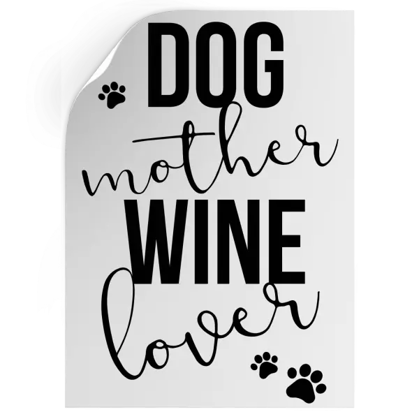 Samolepka Dog mother, wine lover - kopie