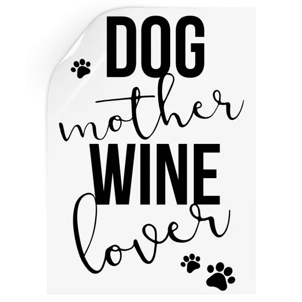 Samolepka Dog mother, wine lover - kopie