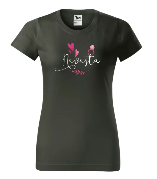Dámske tričko Nevěsta - srdíčka a lístečky - kopie