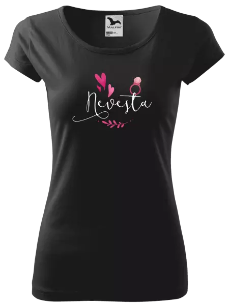 Dámske tričko Nevěsta - srdíčka a lístečky - kopie