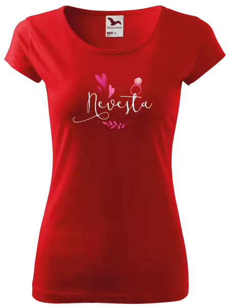 Dámske tričko Nevěsta - srdíčka a lístečky - kopie