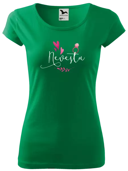 Dámske tričko Nevěsta - srdíčka a lístečky - kopie