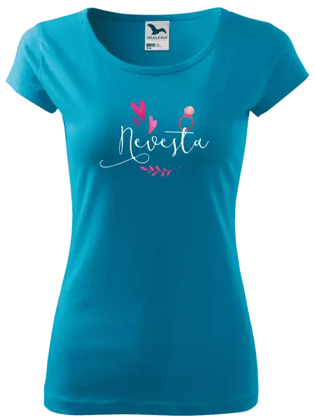 Dámske tričko Nevěsta - srdíčka a lístečky - kopie