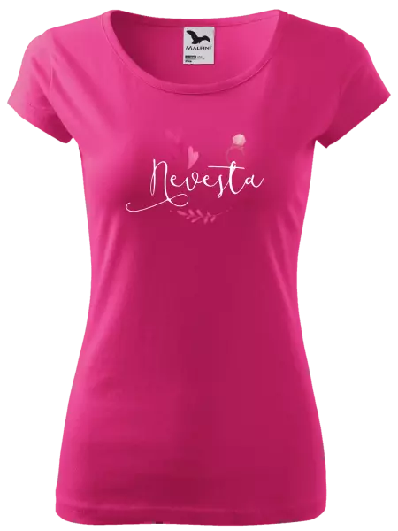 Dámske tričko Nevěsta - srdíčka a lístečky - kopie