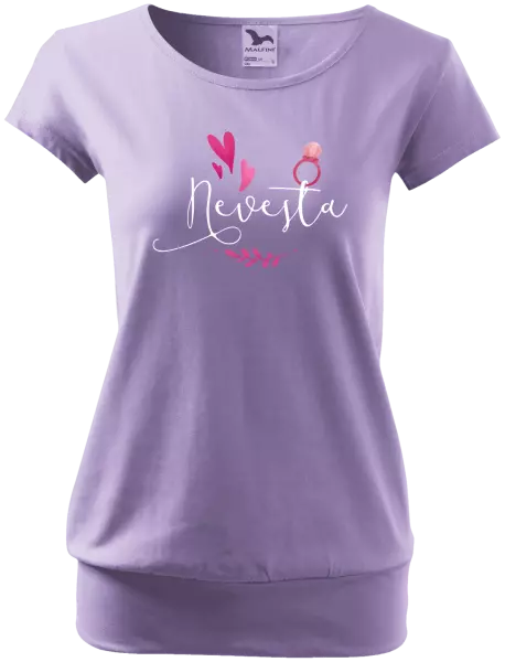 Dámske tričko Nevěsta - srdíčka a lístečky - kopie