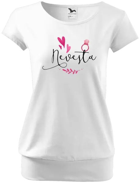 Dámske tričko Nevěsta - srdíčka a lístečky - kopie