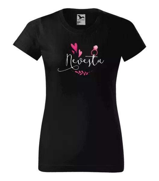 Dámske tričko Nevěsta - srdíčka a lístečky - kopie