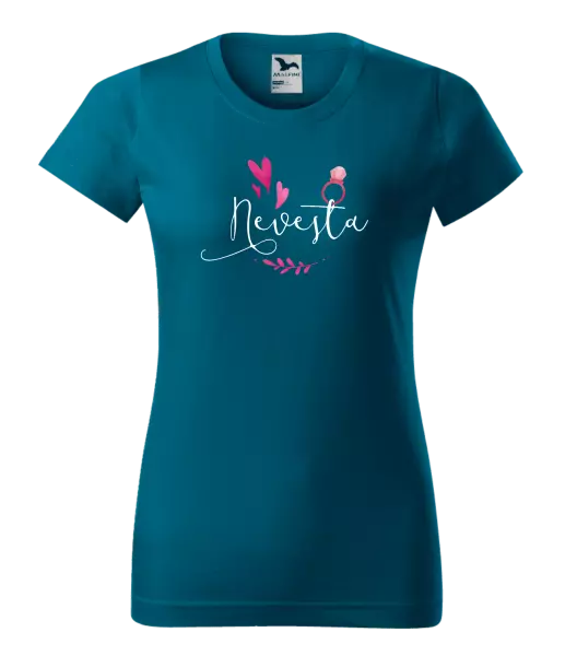 Dámske tričko Nevěsta - srdíčka a lístečky - kopie