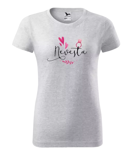 Dámske tričko Nevěsta - srdíčka a lístečky - kopie
