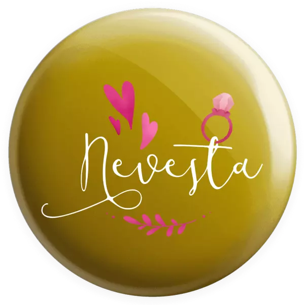 Placka Nevěsta - srdíčka a lístečky - kopie