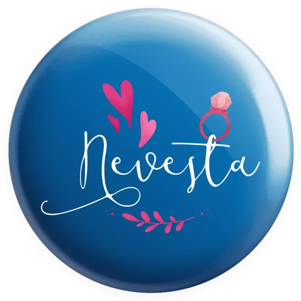 Placka Nevěsta - srdíčka a lístečky - kopie