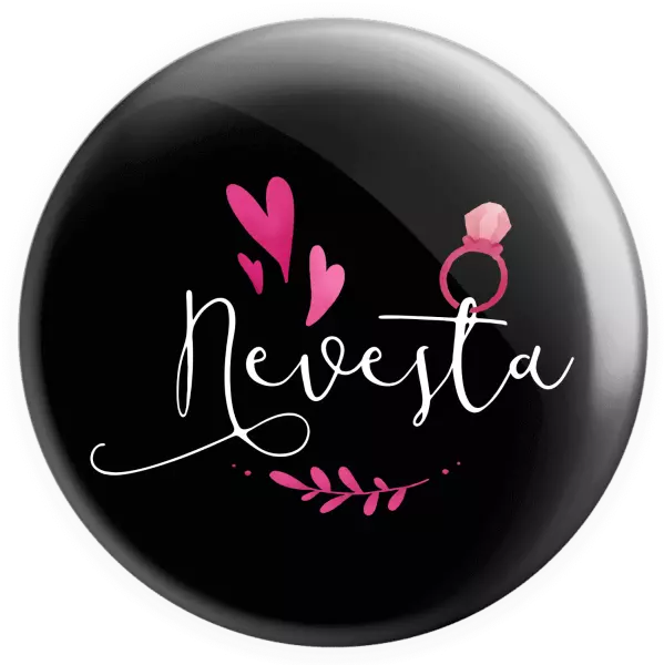 Placka Nevěsta - srdíčka a lístečky - kopie