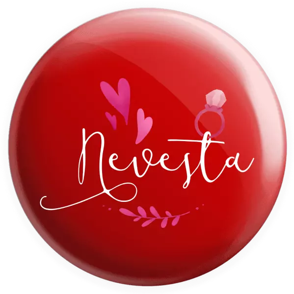 Placka Nevěsta - srdíčka a lístečky - kopie