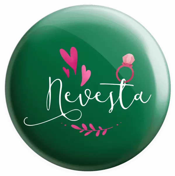 Placka Nevěsta - srdíčka a lístečky - kopie