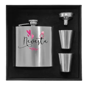 Ploskačka v krabičke Nevěsta - srdíčka a lístečky - kopie