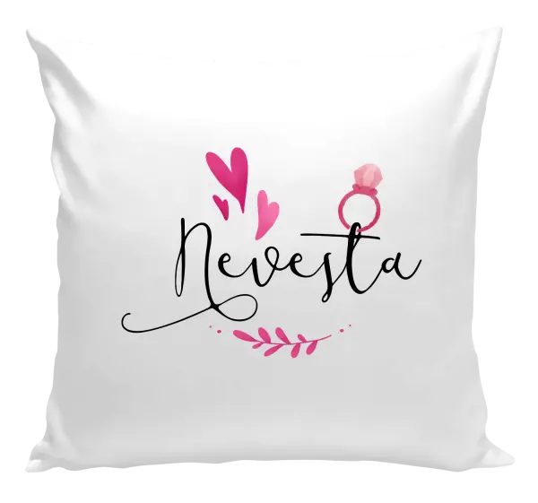 Vankúš Nevěsta - srdíčka a lístečky - kopie