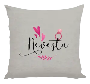 Vankúš Nevěsta - srdíčka a lístečky - kopie