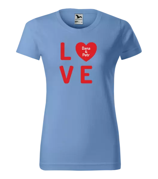 Dámske tričko Love se jmény - kopie