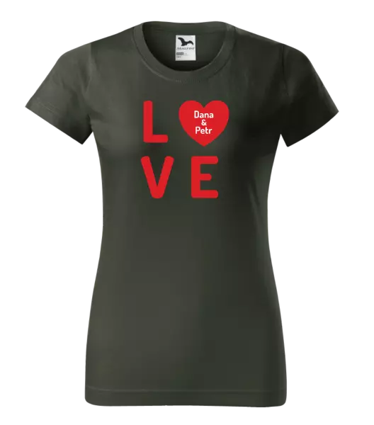 Dámske tričko Love se jmény - kopie