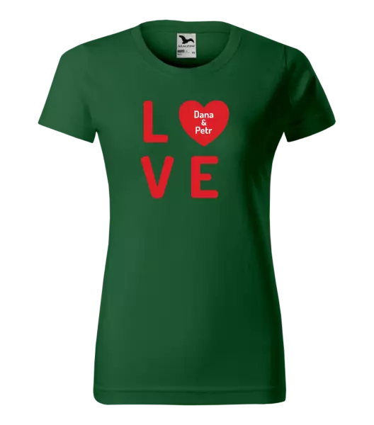 Dámske tričko Love se jmény - kopie
