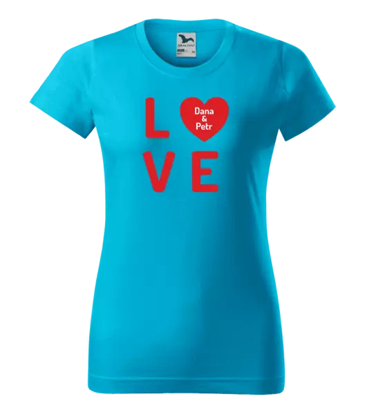 Dámske tričko Love se jmény - kopie
