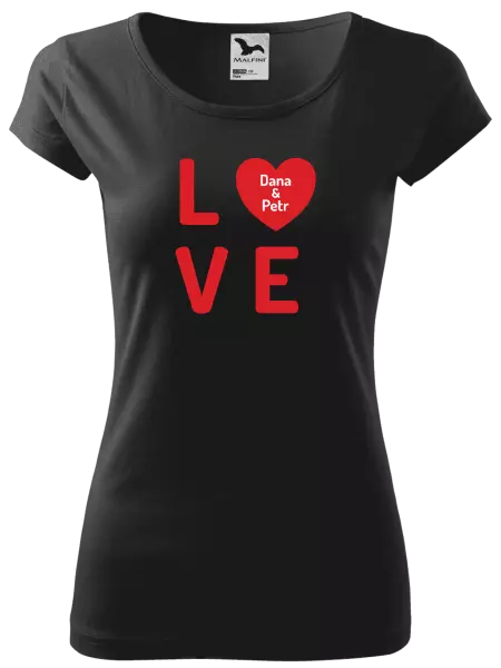 Dámske tričko Love se jmény - kopie